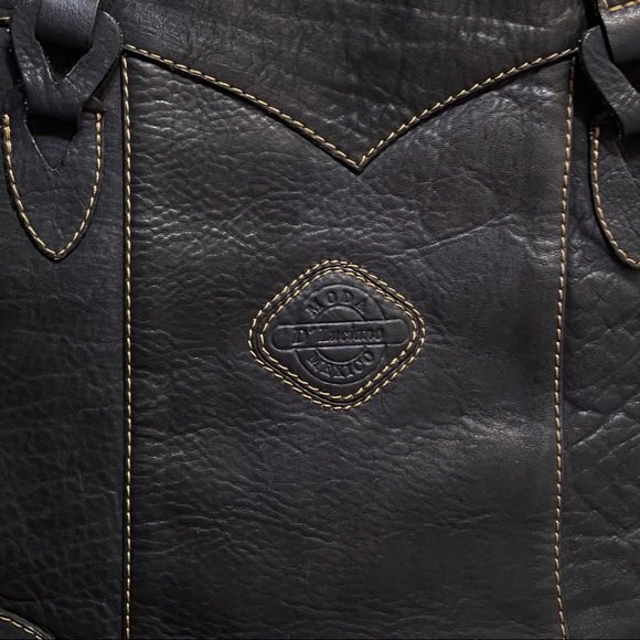 D’Luciano Moda Mexico Brown Leather Tote Shoulder Bag - Picture 3 of 9